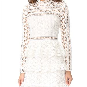 Self Portrait High Neck Star Tiered Mini Dress
